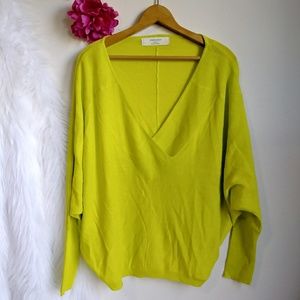 Zara Neon Green Long Sleeve Dolan Sweater